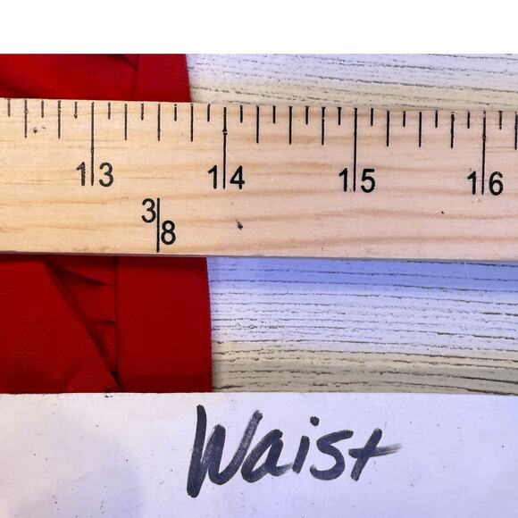 VTG MSK small red wrap dress bell sleeve siren fairy prom y2k mini romantic USA - Picture 8 of 10